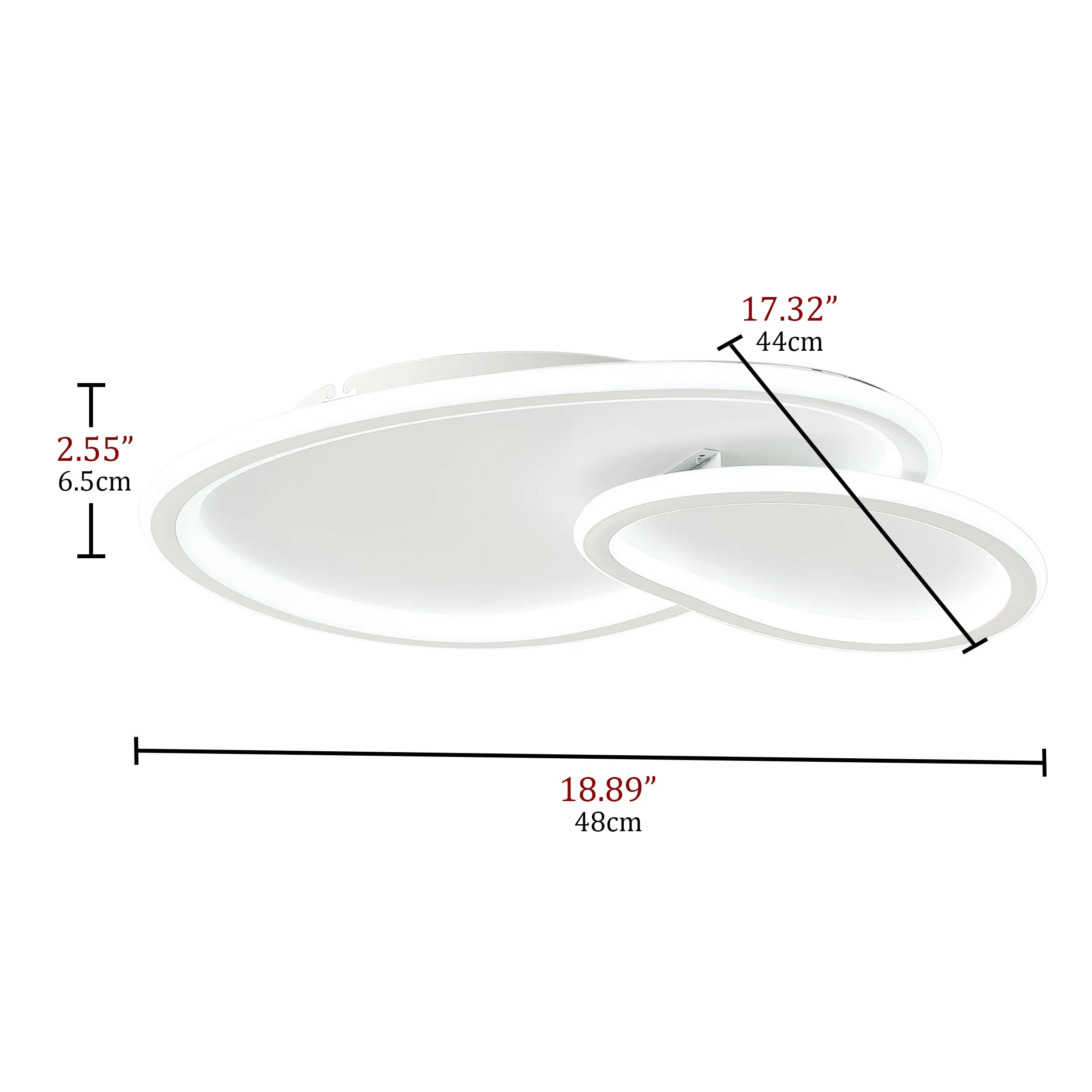 2-Lights Modern Dimmable Cloud Shape LED Flush Mount Lighting