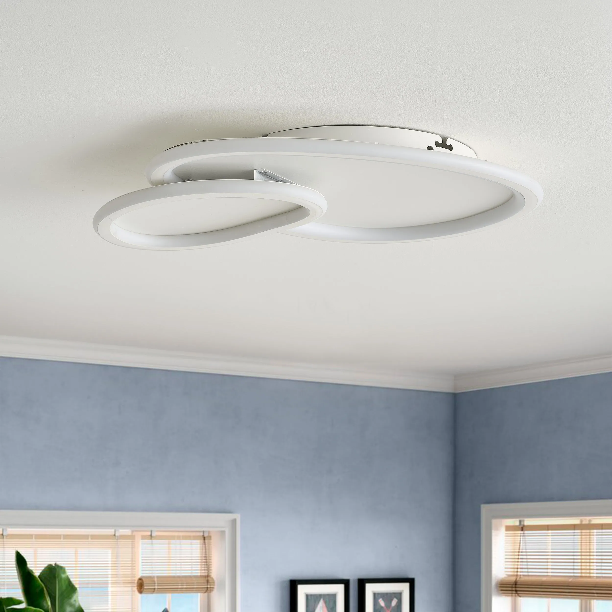 2-Lights Modern Dimmable Cloud Shape LED Flush Mount Lighting