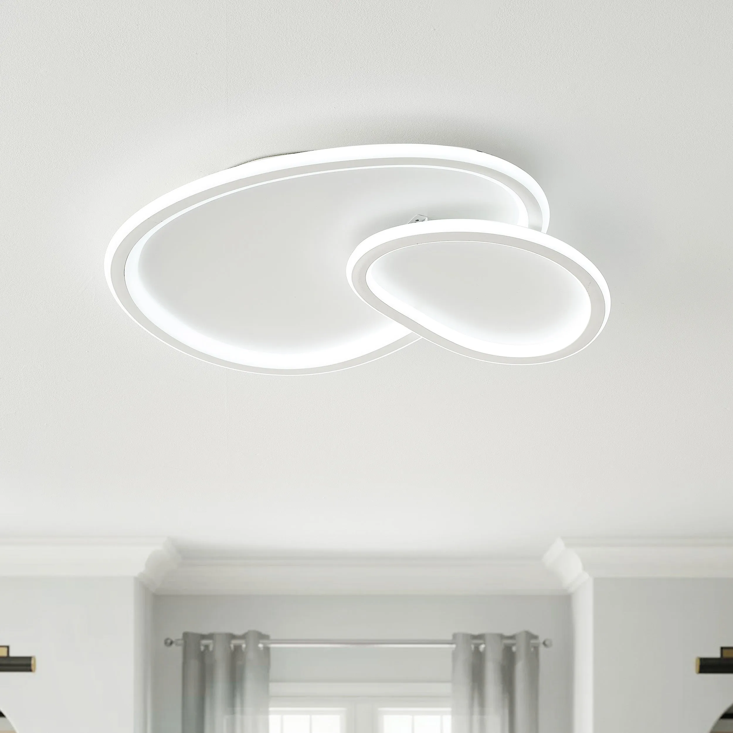 2-Lights Modern Dimmable Cloud Shape LED Flush Mount Lighting