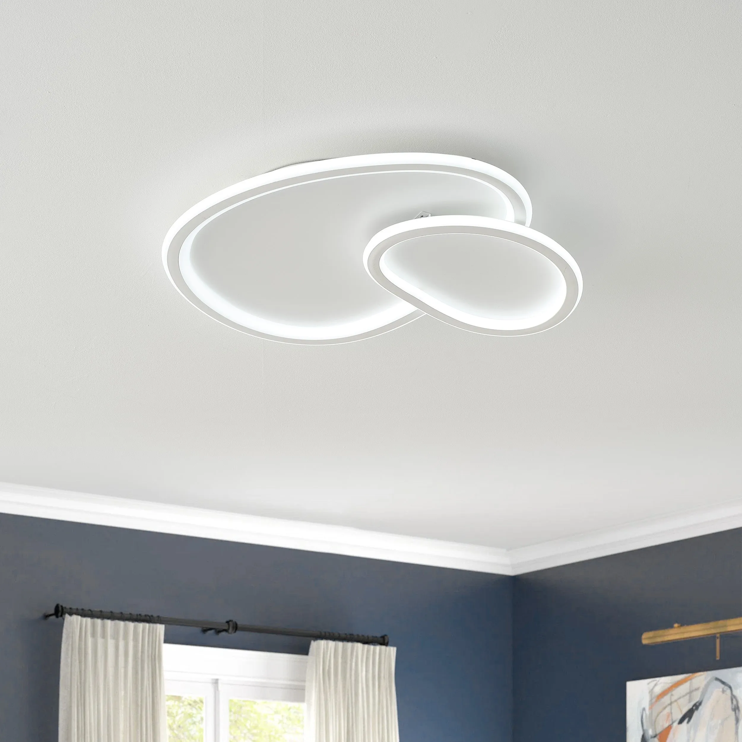 2-Lights Modern Dimmable Cloud Shape LED Flush Mount Lighting