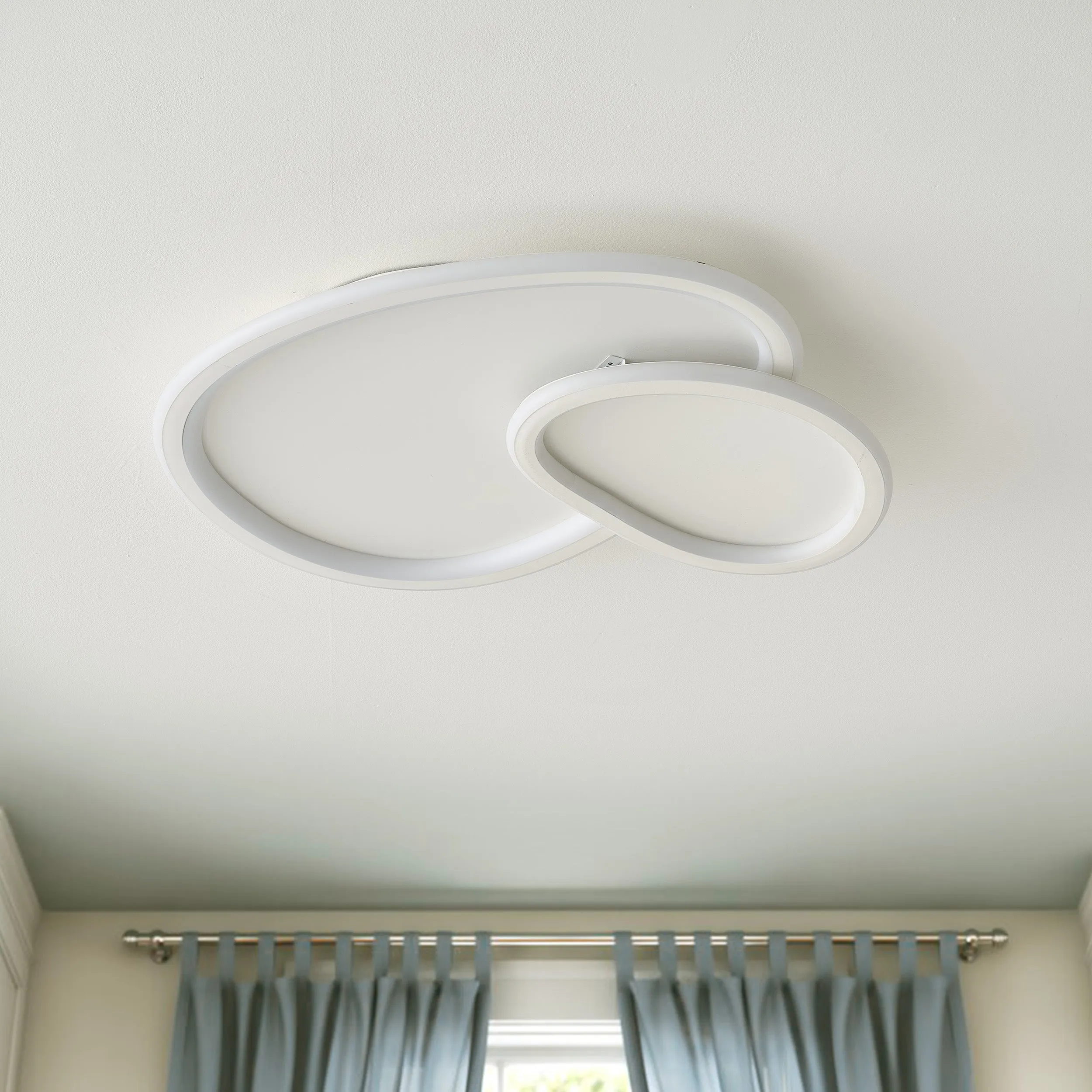 2-Lights Modern Dimmable Cloud Shape LED Flush Mount Lighting