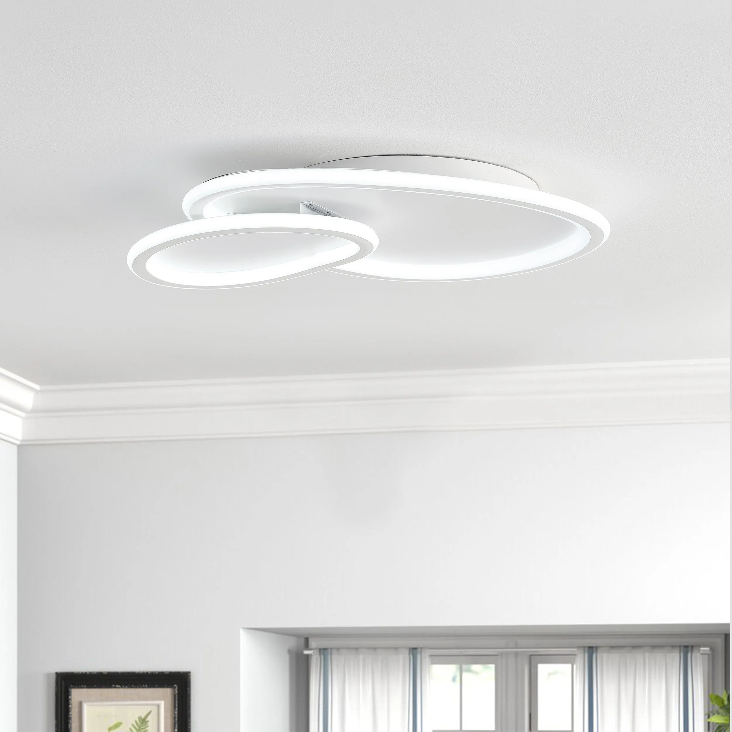 2-Lights Modern Dimmable Cloud Shape LED Flush Mount Lighting