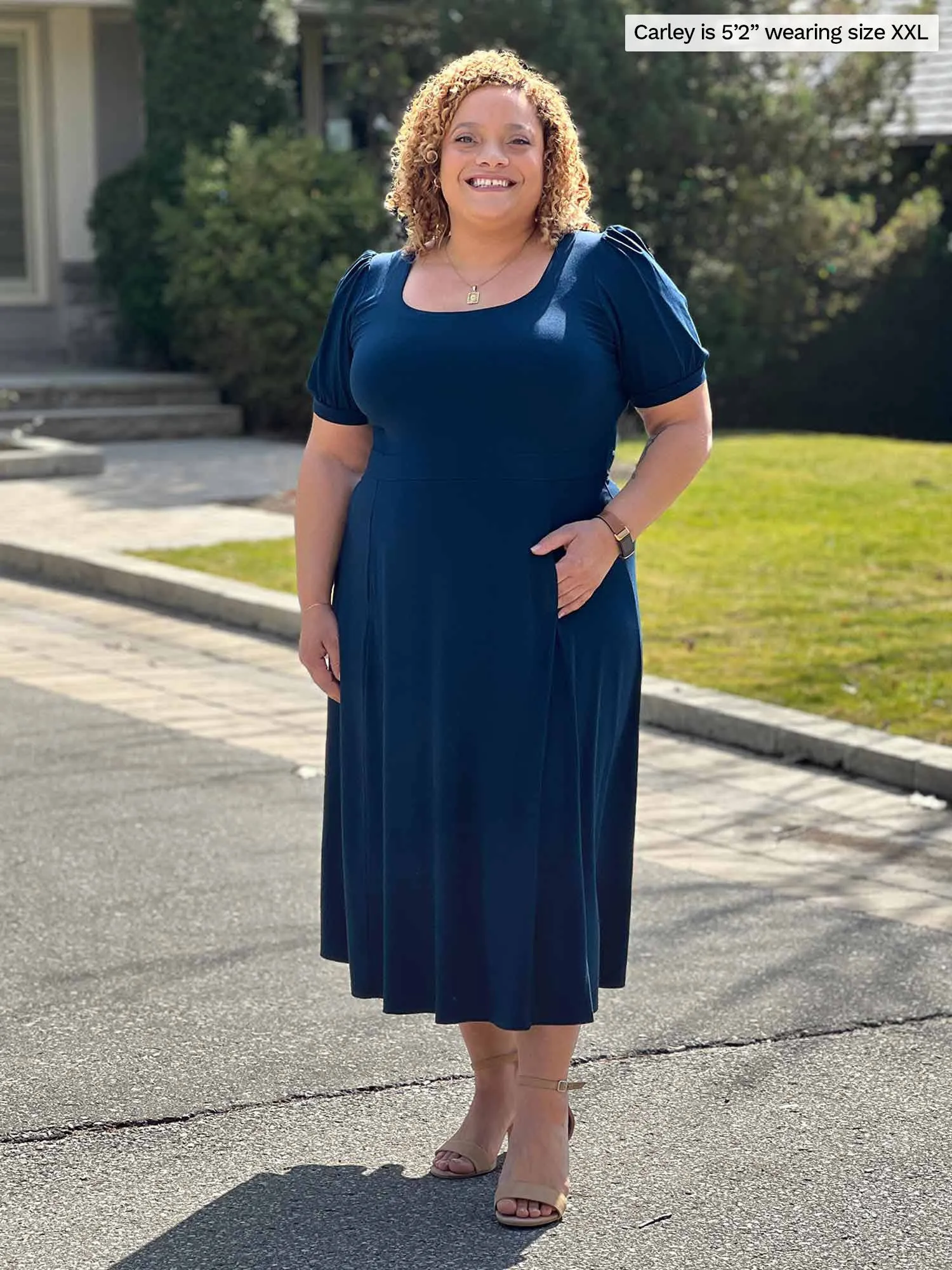 Anika puff sleeve midi dress - FINAL SALE