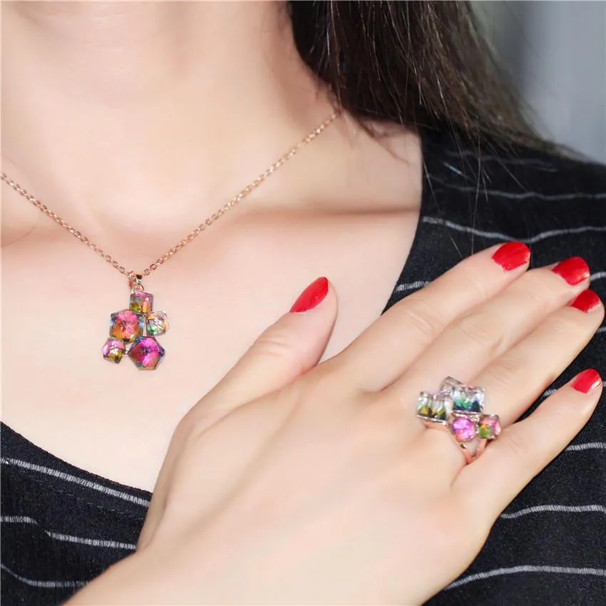 Arctic Roses Rose Gold Crystal Ring