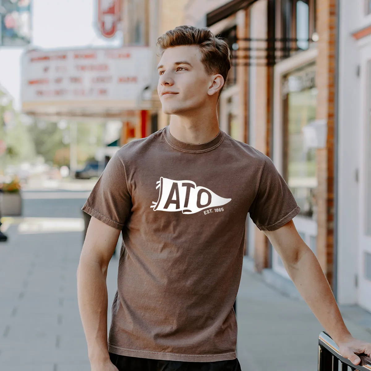 ATO Comfort Colors Brown Pennant Short Sleeve Tee