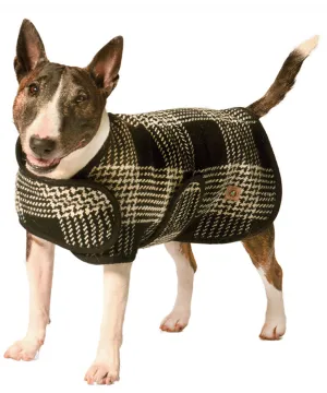 Black and White Plaid Dog Blanket Coat