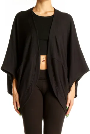 Black Flowy Knit Cardigan
