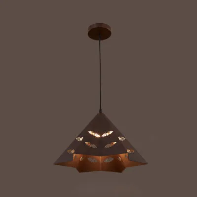 Black Triangle Metal Hanging Lamp for Restaurant with One Light and Industrial Style