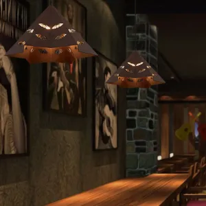 Black Triangle Metal Hanging Lamp for Restaurant with One Light and Industrial Style