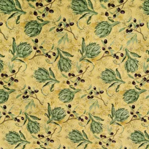 Blank Quilting Artichokes on Yellow Cotton Prints