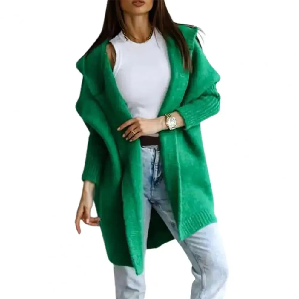 Cardigan Women Loose Batwing Sleeve Sweaters Autumn New Hooded Sweater Coat