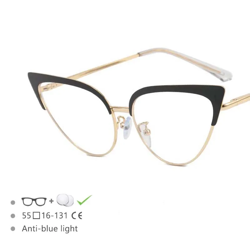 CCspace Women's Full Rim Cat Eye Alloy Frame Eyeglasses 54569