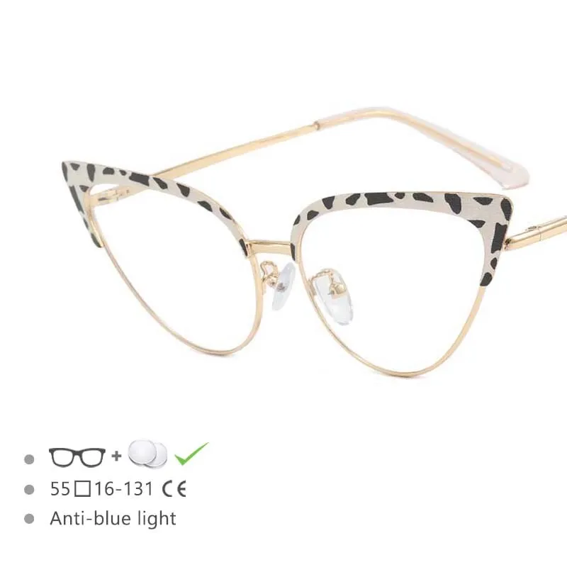 CCspace Women's Full Rim Cat Eye Alloy Frame Eyeglasses 54569