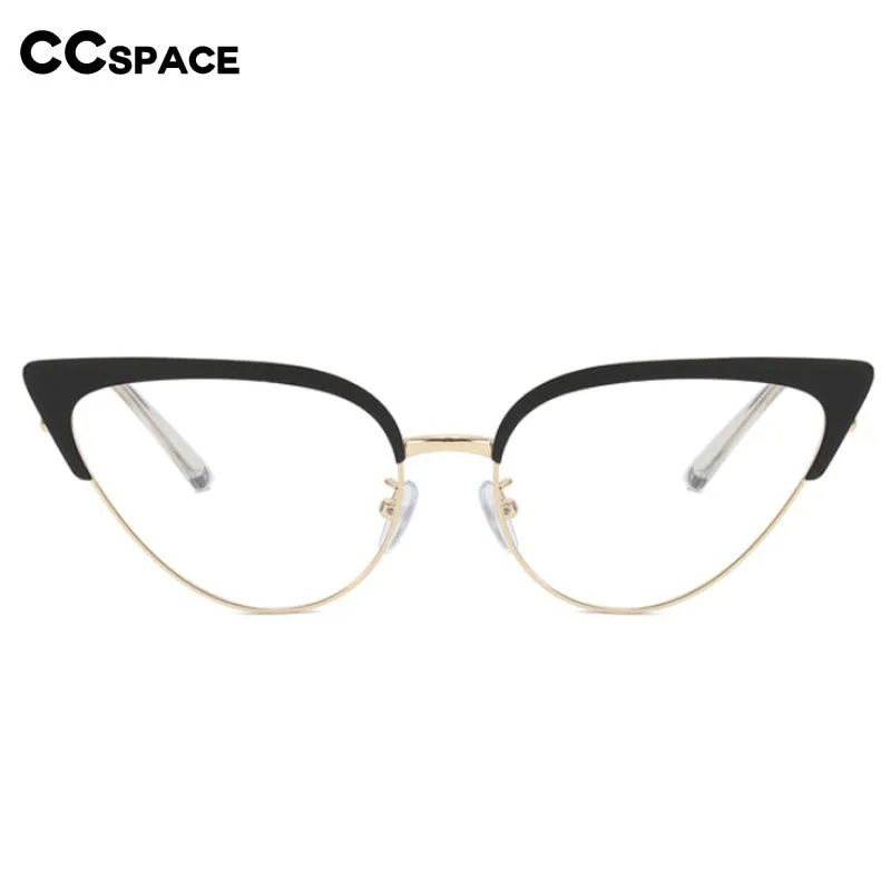 CCspace Women's Full Rim Cat Eye Alloy Frame Eyeglasses 54569