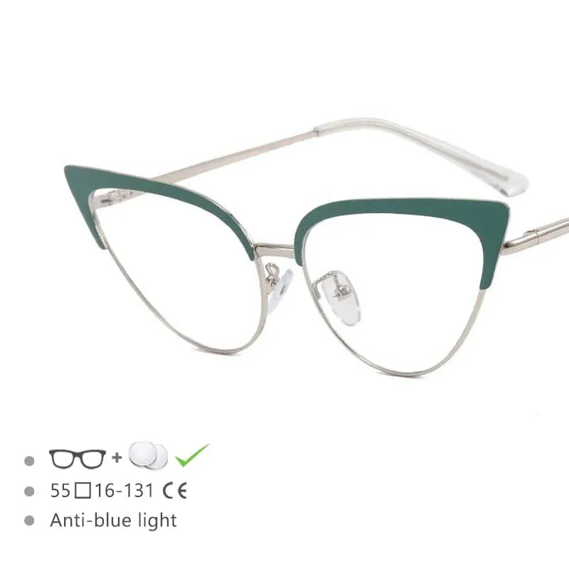 CCspace Women's Full Rim Cat Eye Alloy Frame Eyeglasses 54569