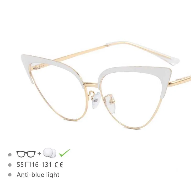 CCspace Women's Full Rim Cat Eye Alloy Frame Eyeglasses 54569