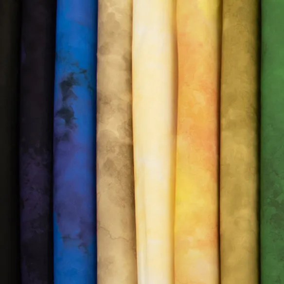 Cloudy Marble Collection #09 Olive Green Watercolour Shading Cotton Prints