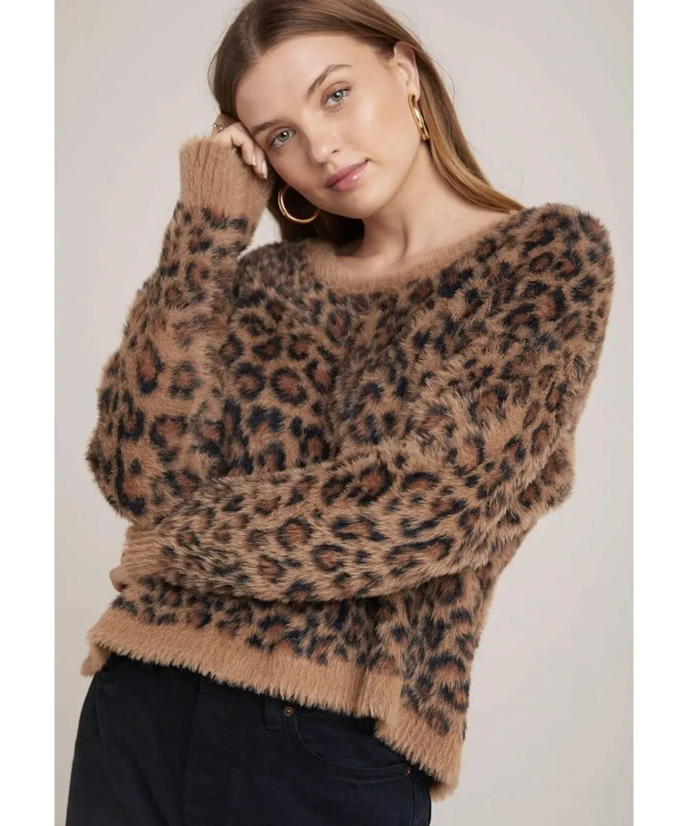 Fuzzy Cheetah Crewneck