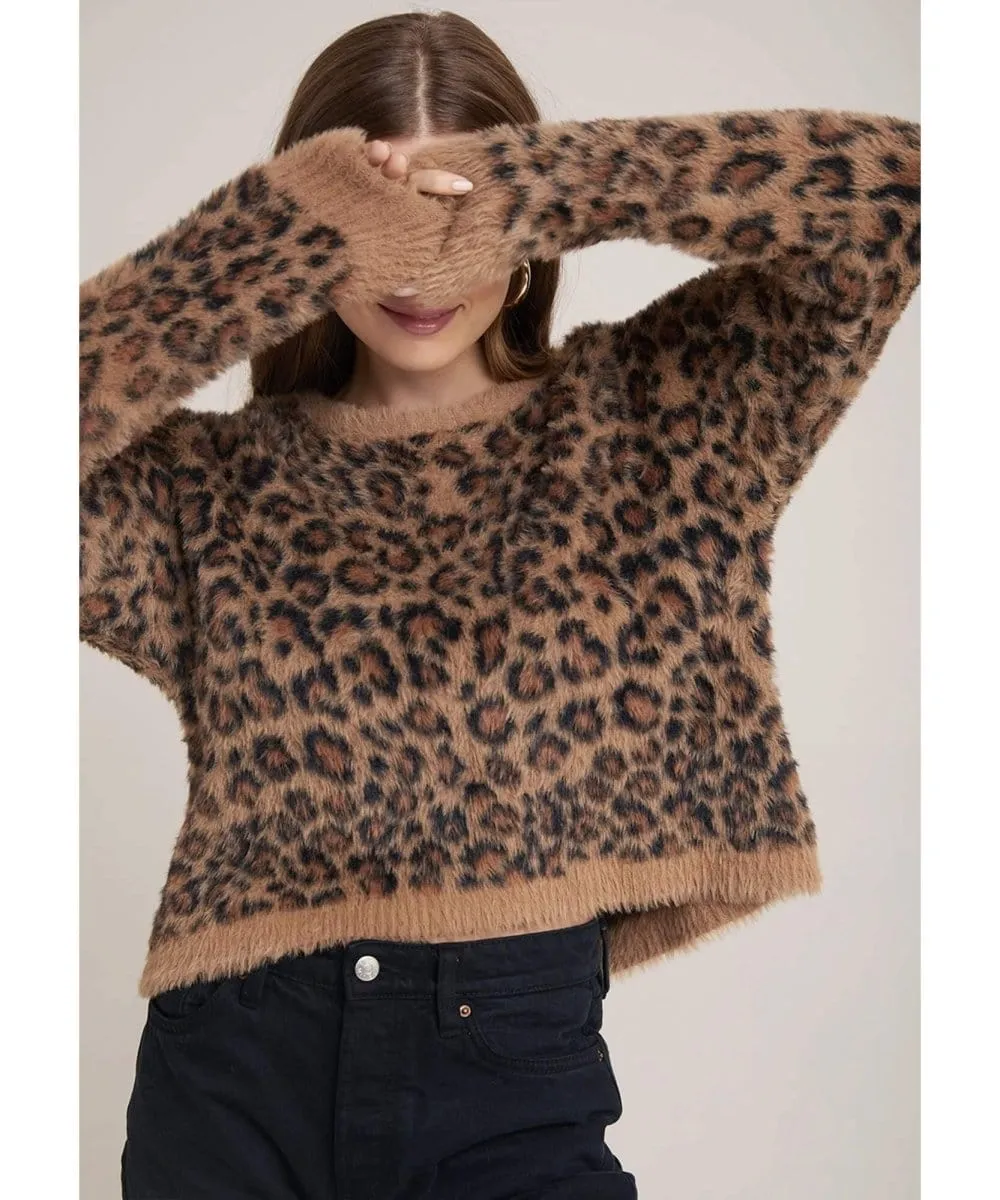 Fuzzy Cheetah Crewneck