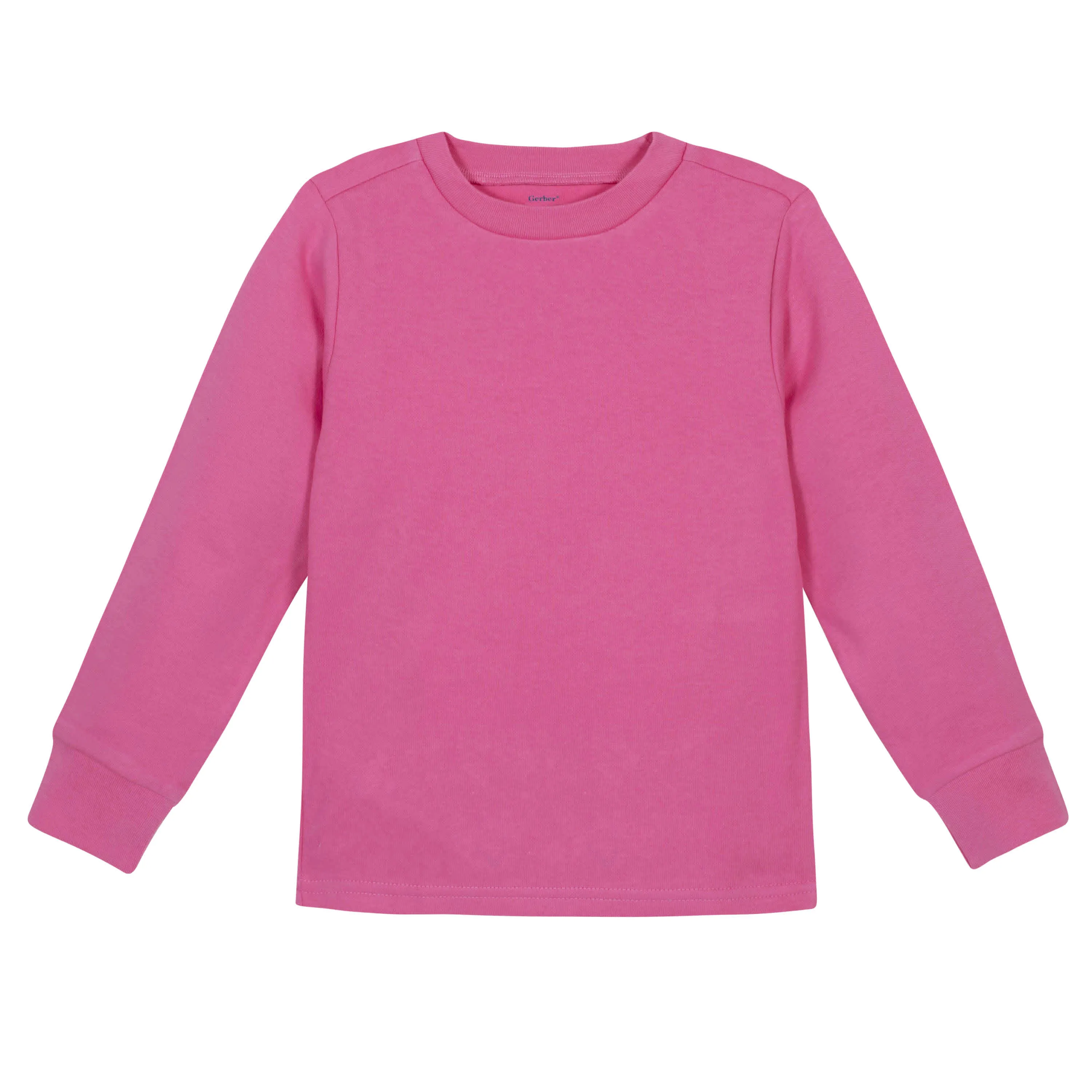 Girls Hot Pink Classic Long Sleeve Tee Shirt