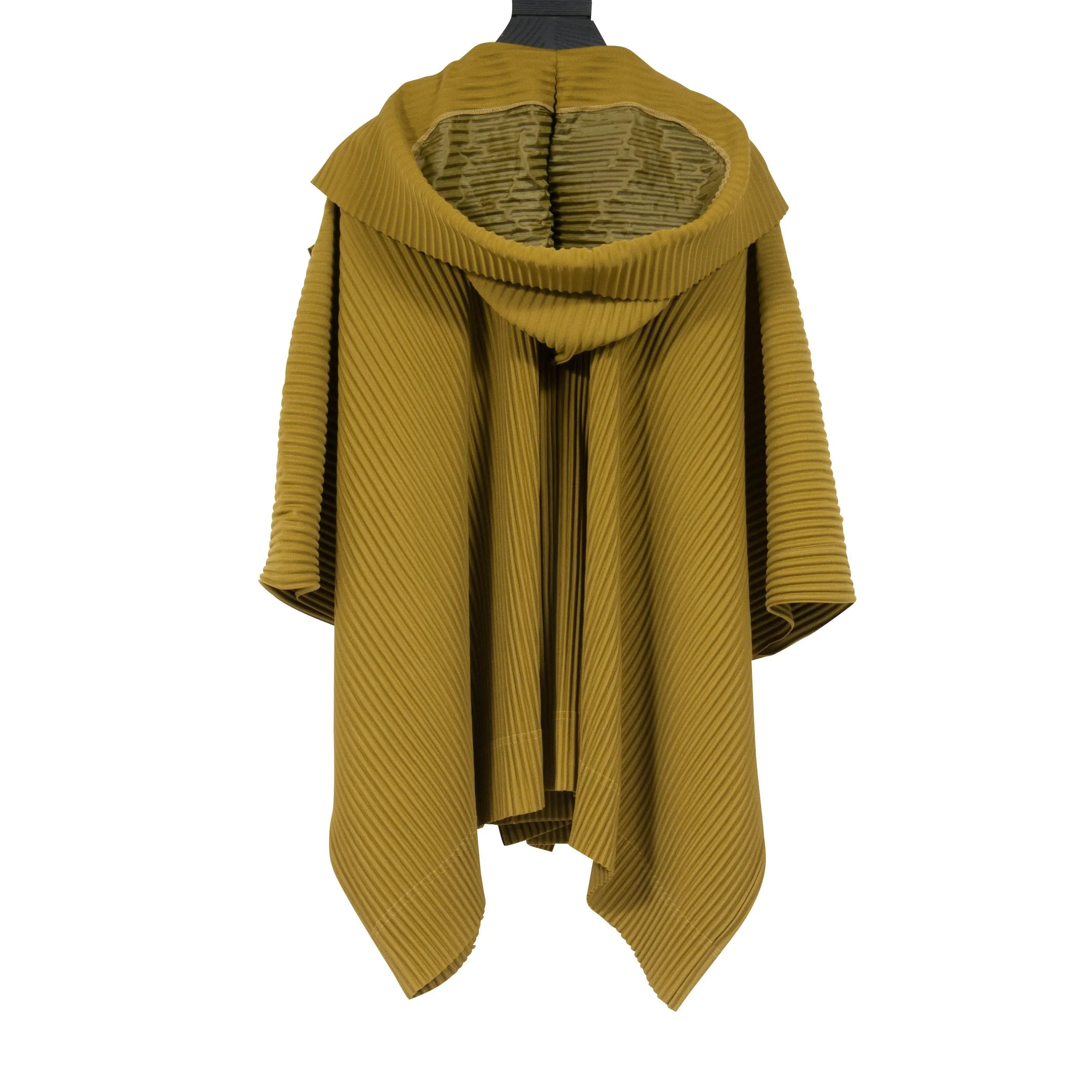 Homme Plisse Mustard Green Hooded Jacket
