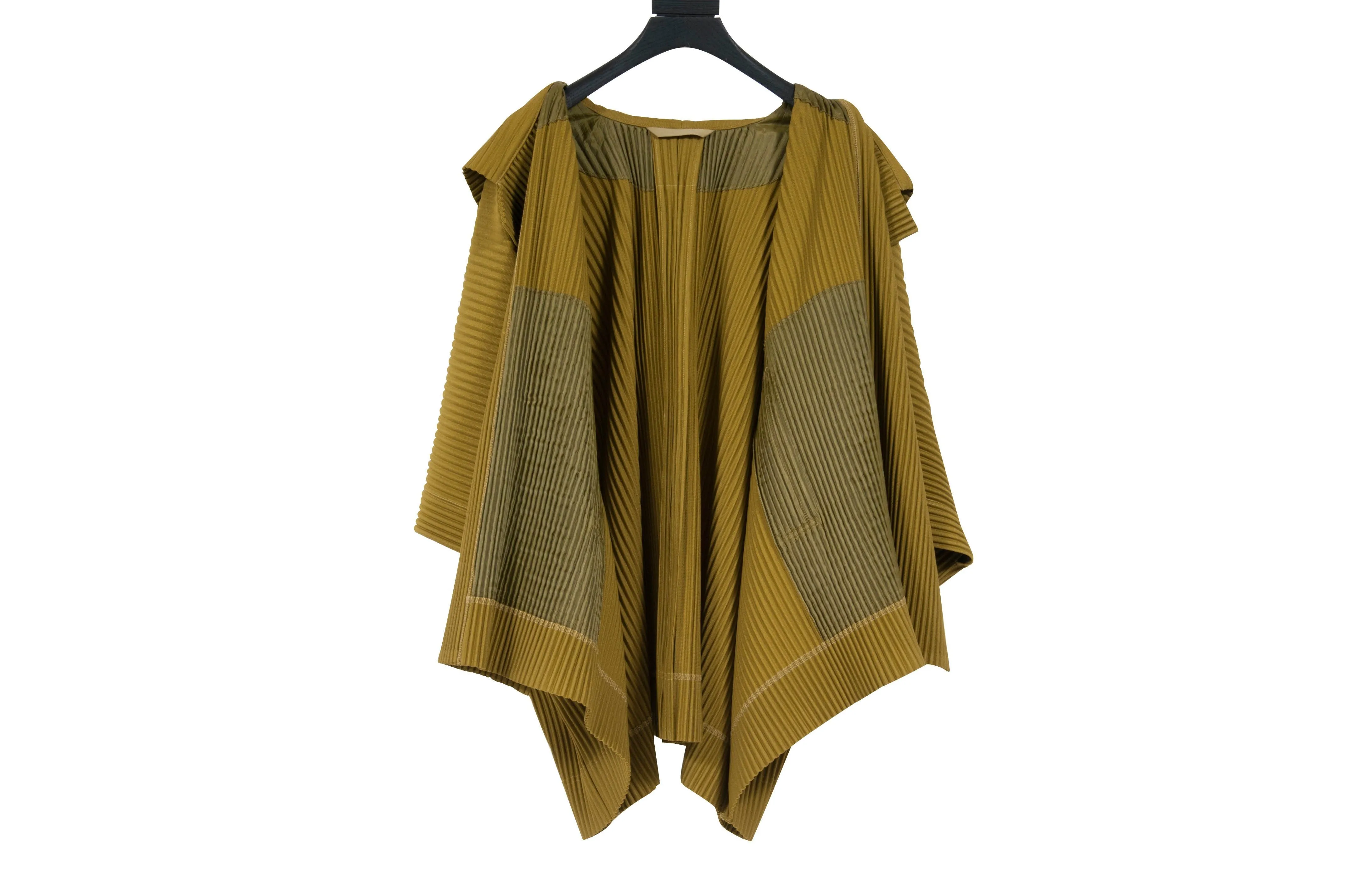 Homme Plisse Mustard Green Hooded Jacket