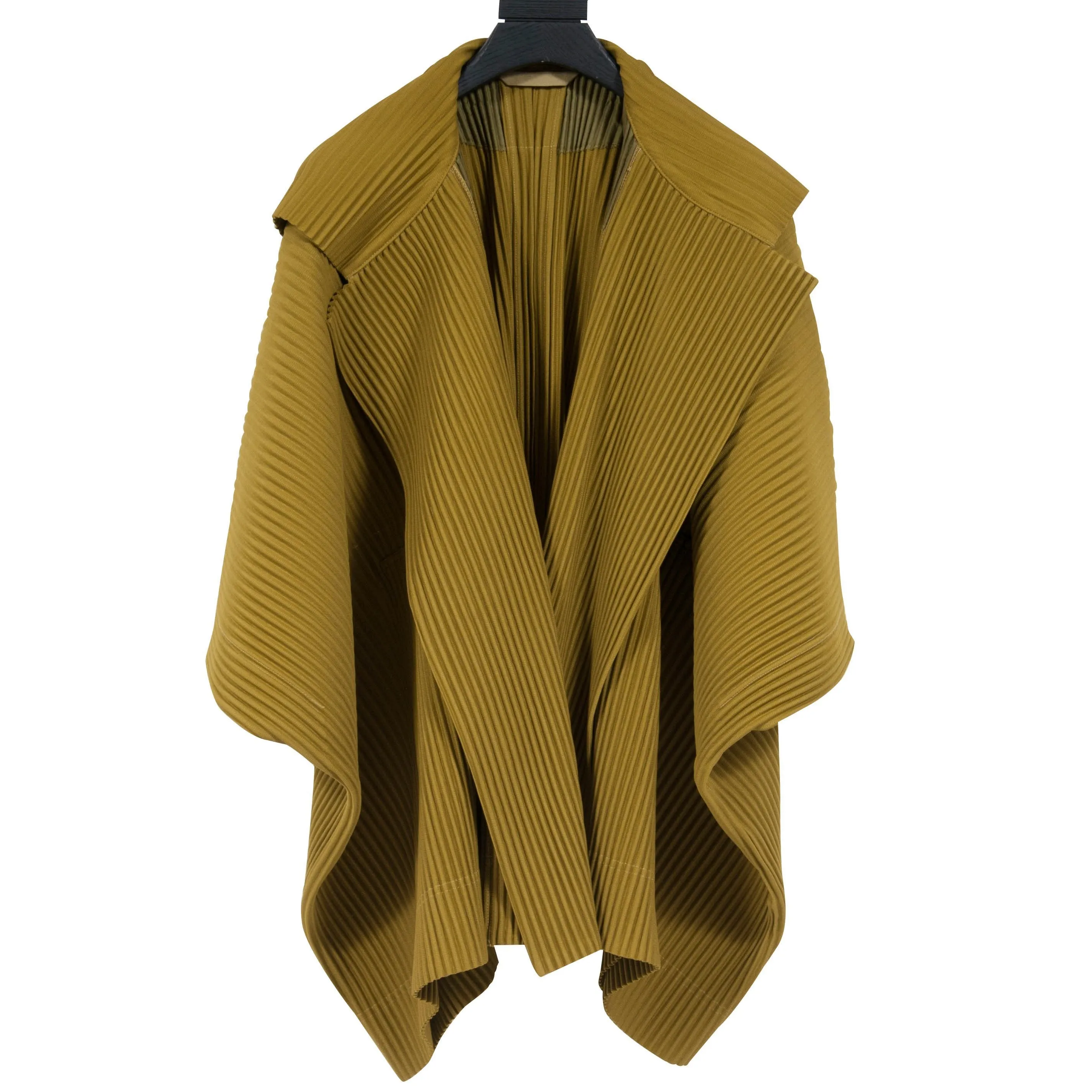 Homme Plisse Mustard Green Hooded Jacket