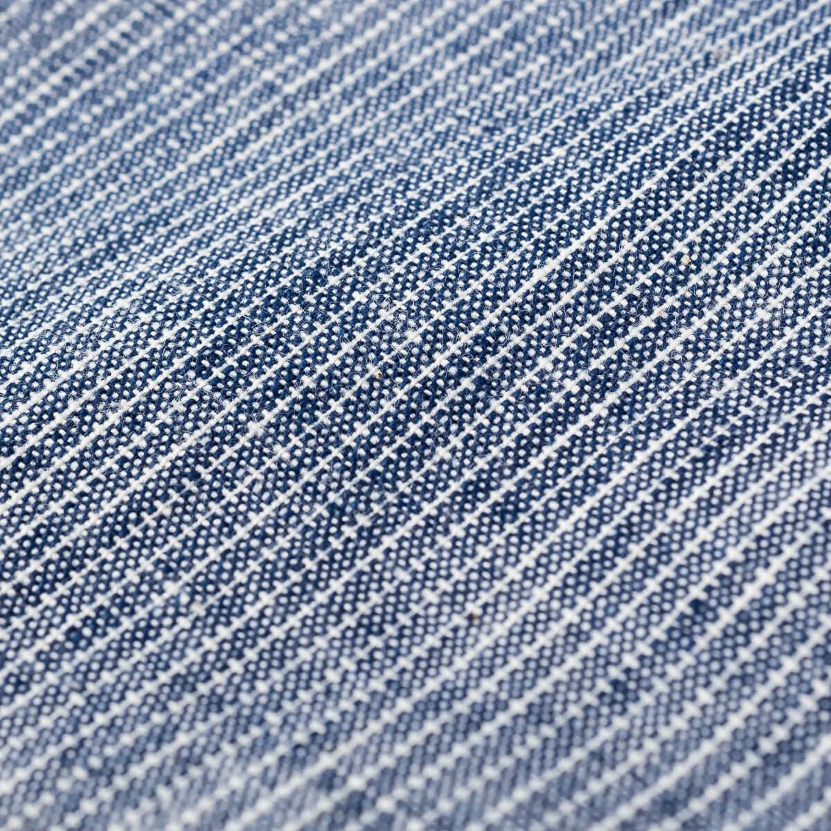 Iron Heart IHSH-285-PIN 5.5oz Selvedge Chambray Short Sleeve Work Shirt - Hairline Stripe