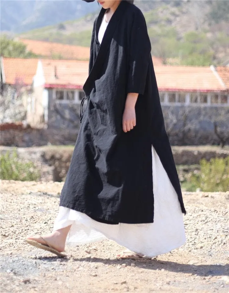 Long Linen Wrap Cardigan  | Zen
