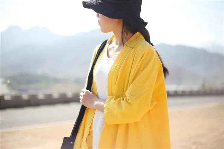 Long Linen Wrap Cardigan  | Zen