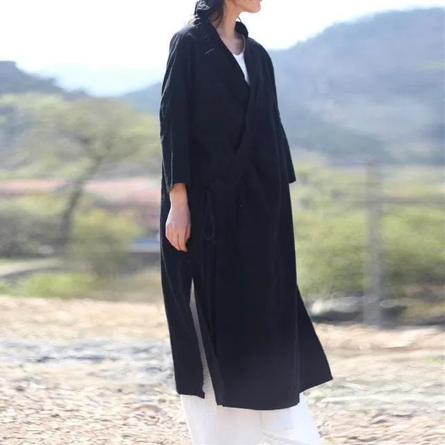 Long Linen Wrap Cardigan  | Zen