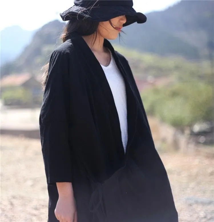 Long Linen Wrap Cardigan  | Zen