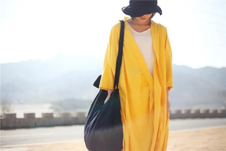 Long Linen Wrap Cardigan  | Zen