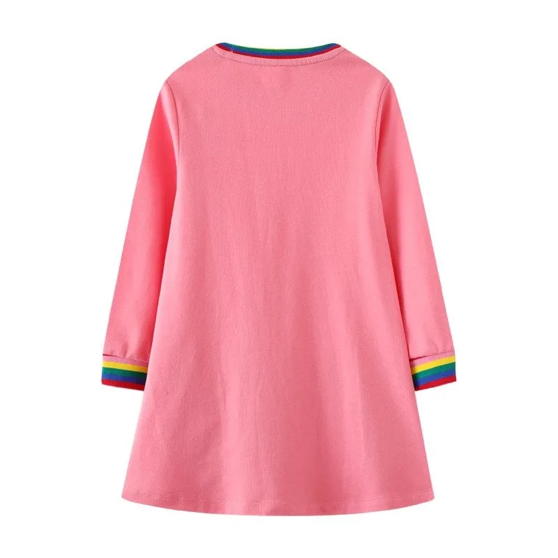 Long Sleeve Girl Dresses Bunny Cat & Dog Design
