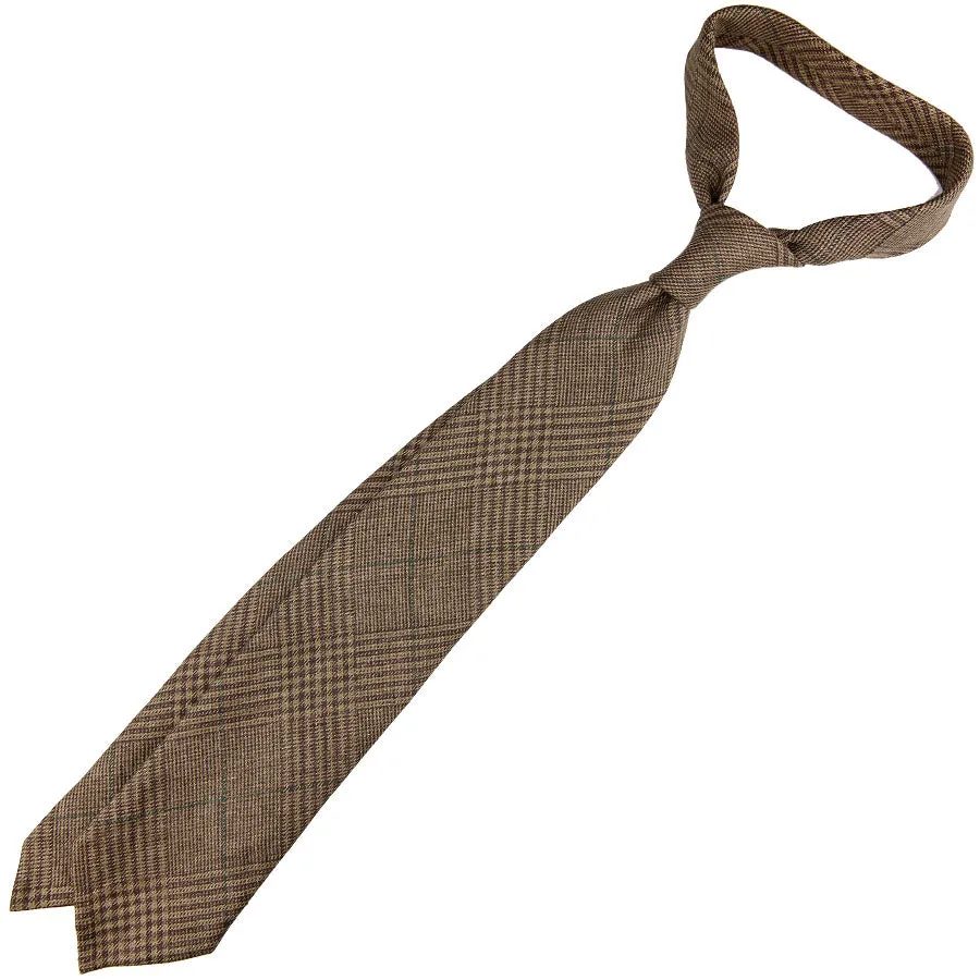 Maison Hellard Glencheck Linen Tie - Brown