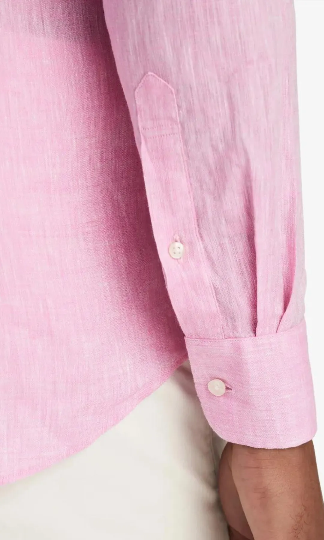 Men Plain linen shirt (Pink)