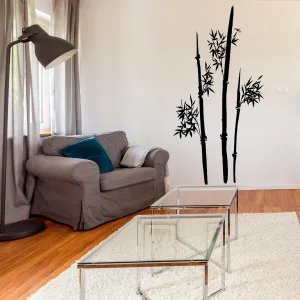 Minimalist Bamboo Wall Decal | Asian-Inspired Bamboo Plant Wall Art | Removable Zen Wall Sticker for Living Room, Office, or Bedroom Decor