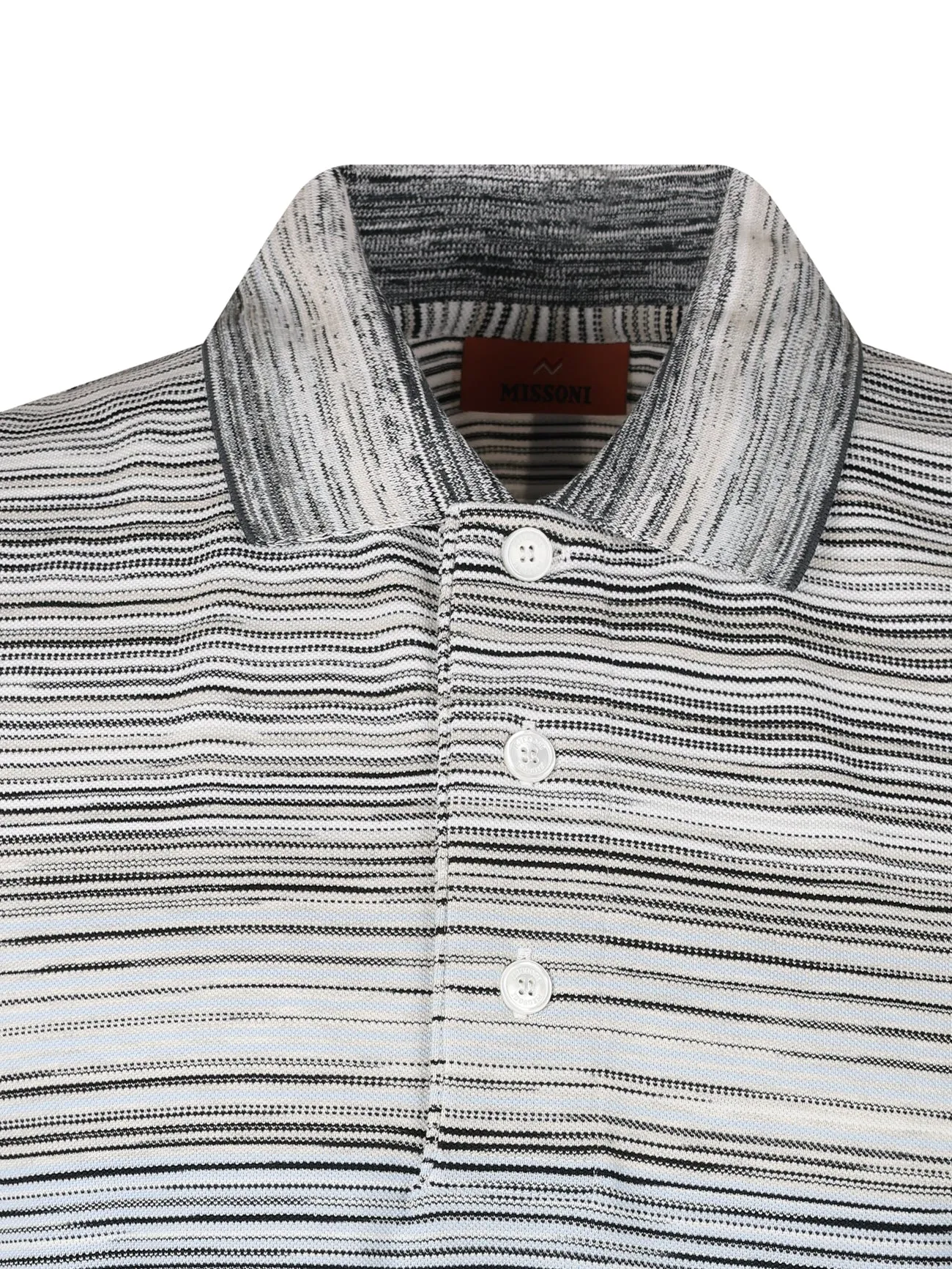 Missoni Classic Stripe Polo Shirt Grey