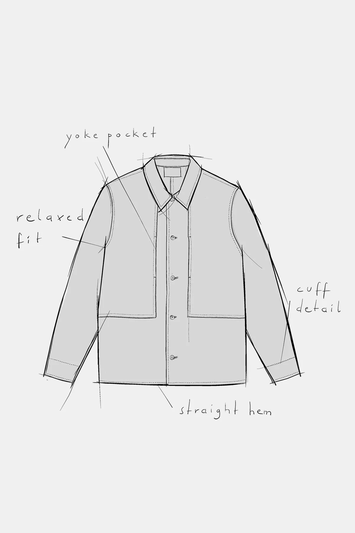 OWE overshirt winter linen steel