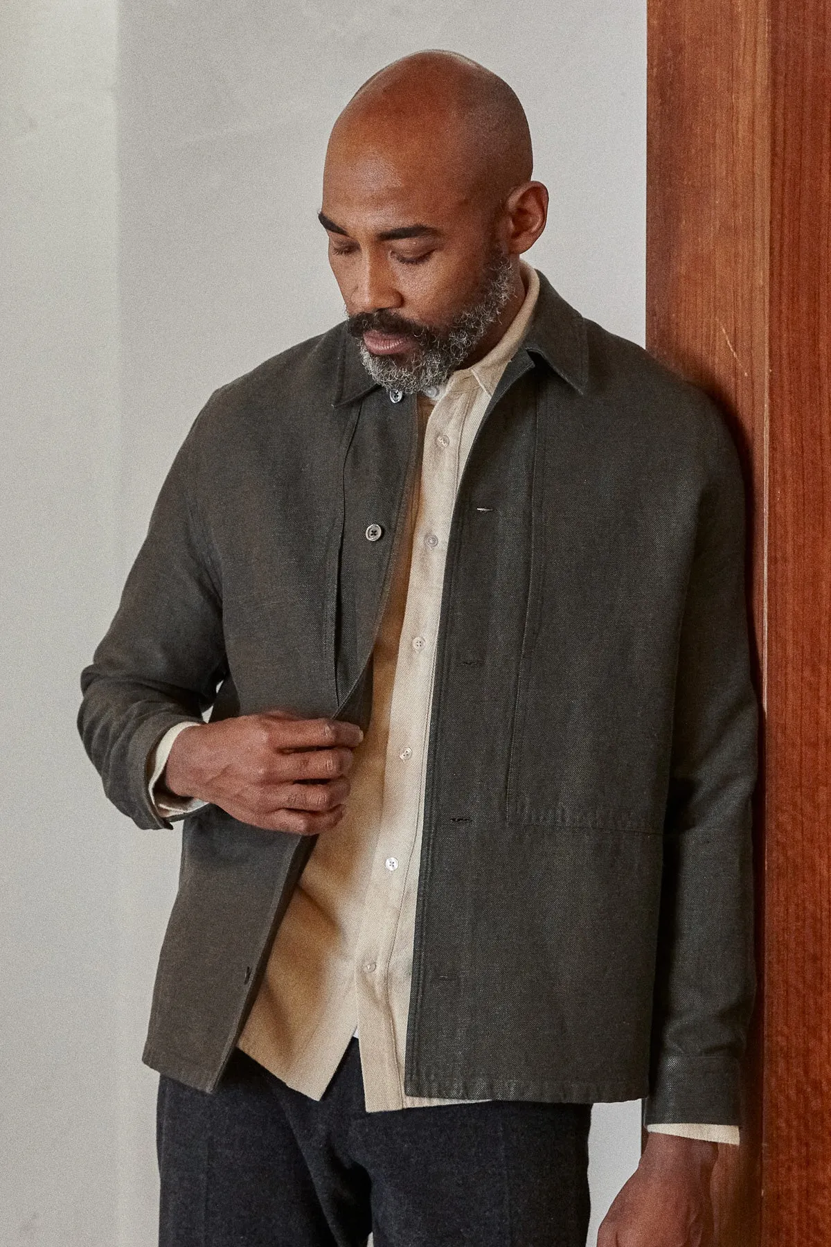 OWE overshirt winter linen steel