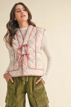 Patchwork Quilted Open Front Vest