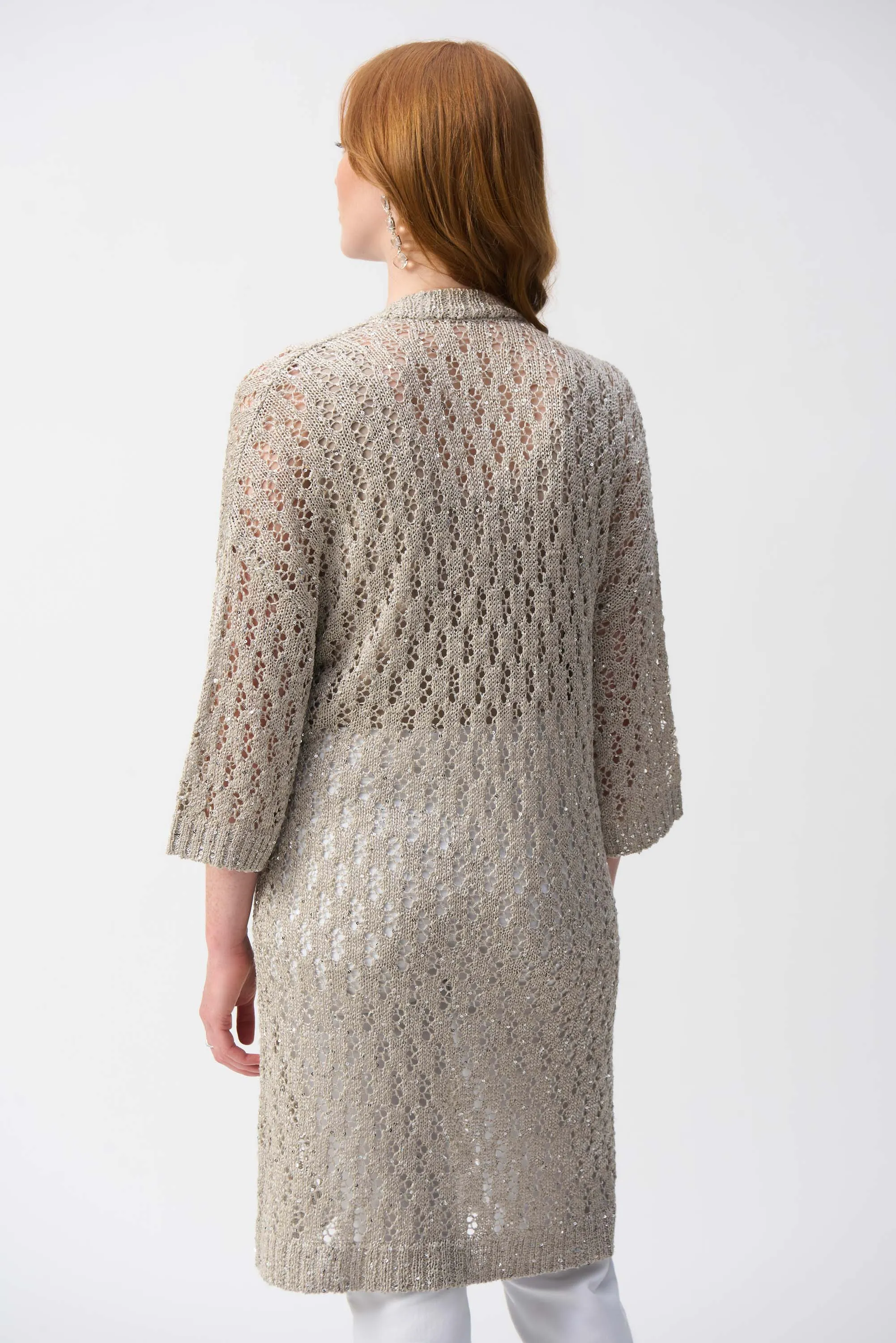 Pointelle Sweater Sequined Cover-Up