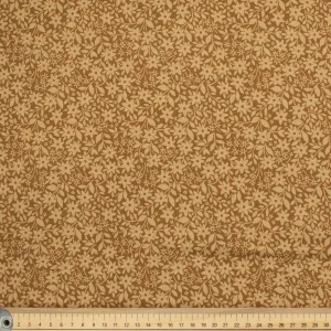 Provence Collection #04 Small Floral Vines on Light Brown Cotton Prints