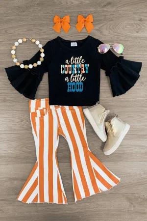 "A Little Country A Little Hood" Stripe Flare Set