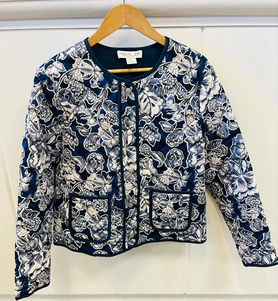 Rachel Zoe Floral Quilted Jacket - Size Large