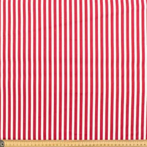 Red Small Stripe Cotton Print