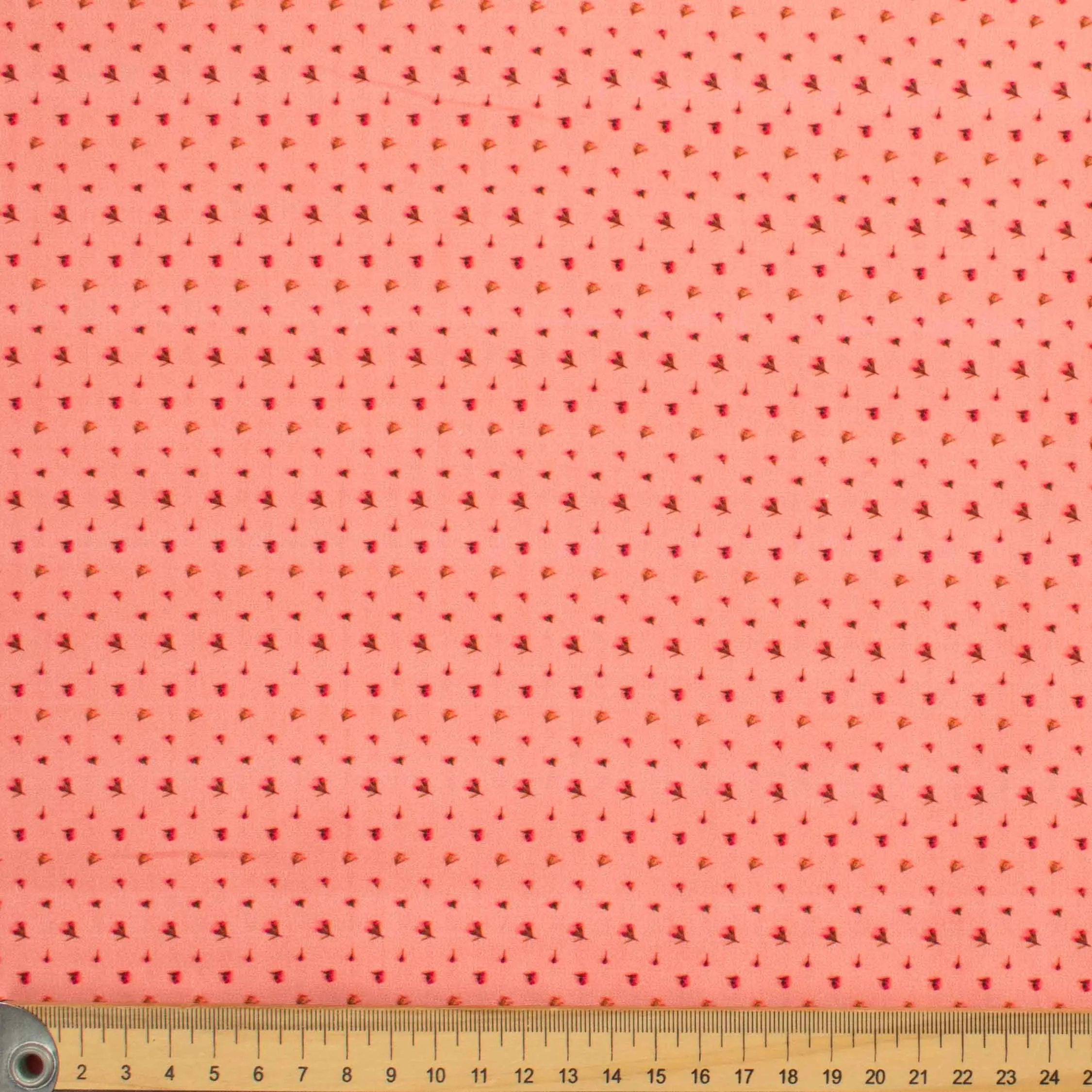 Ruby Red Collection #04 Pink Small Grass Floral Cotton Prints