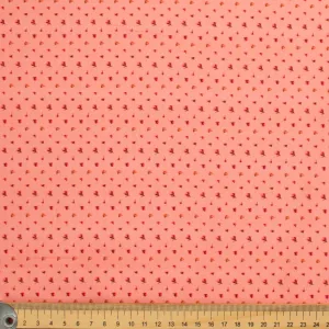 Ruby Red Collection #04 Pink Small Grass Floral Cotton Prints