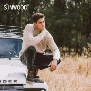 SIMWOOD Spring Winter New Sweater Men Raglan Sleeve Thick Warm