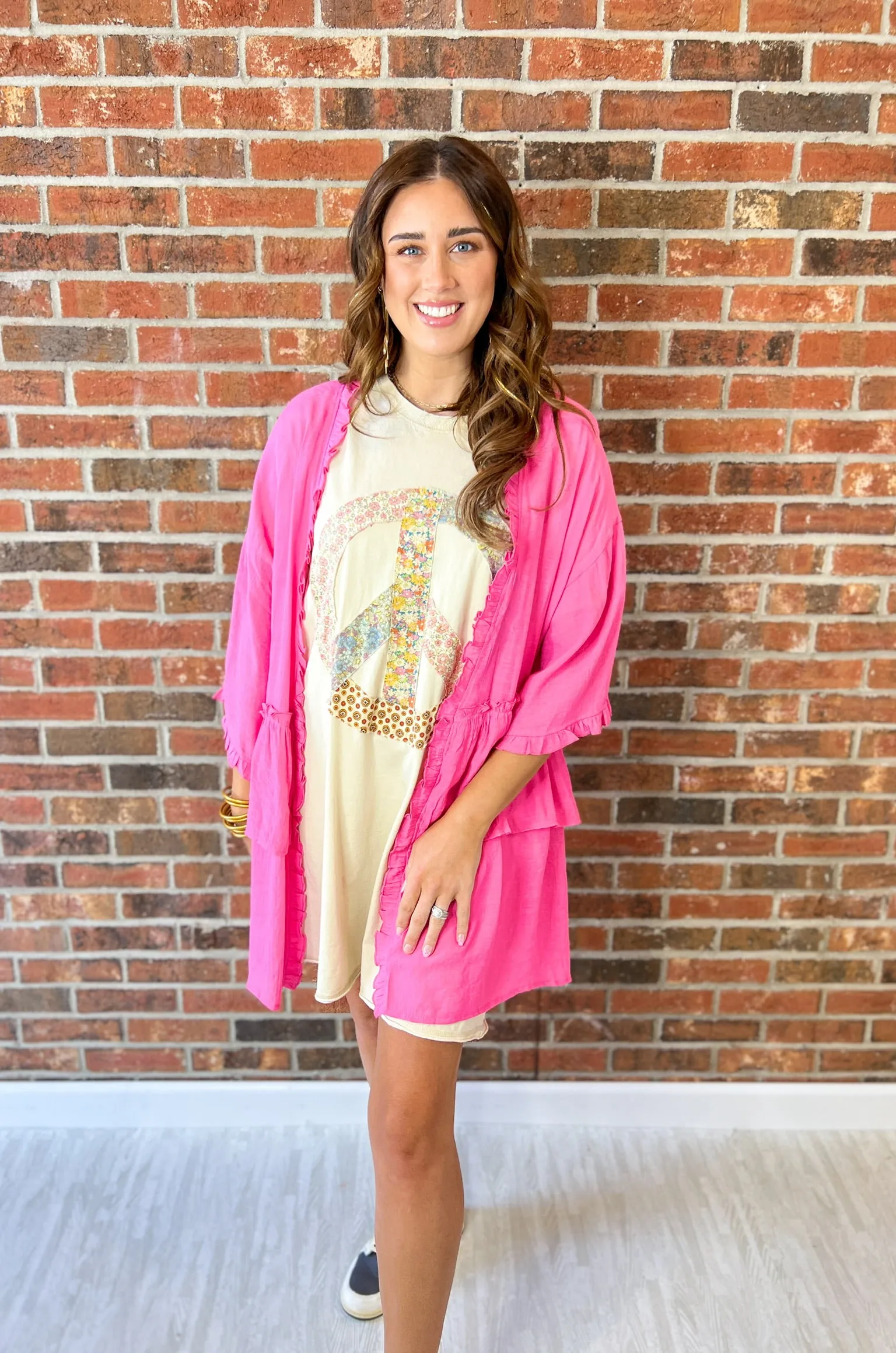 So Emotional Semi Sheer Cardigan - Barbie Pink